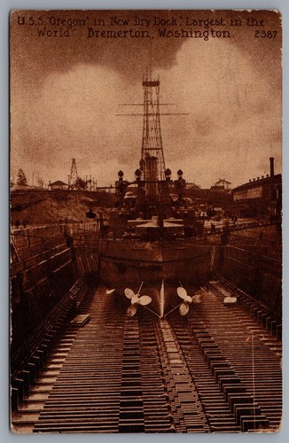 1918 oregon at dock - u.s.s.,